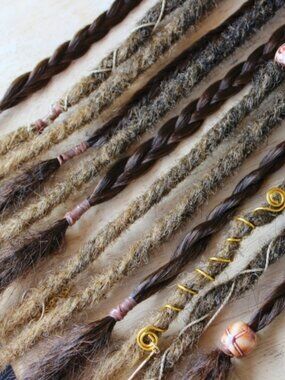 Brown Synthetic Hair Dreadlocks Accents Locs Braid Viking Hippie Boho